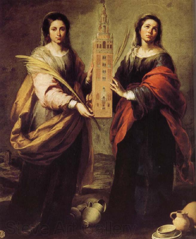 Bartolome Esteban Murillo San Seta and St. Lucie Princess Na Norge oil painting art